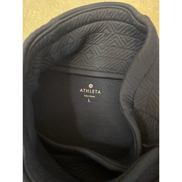 ATHLETA Jacquard Elevation Maroon Pullover Sweatshirt Large Blue Quilted - Picture 5 of 7